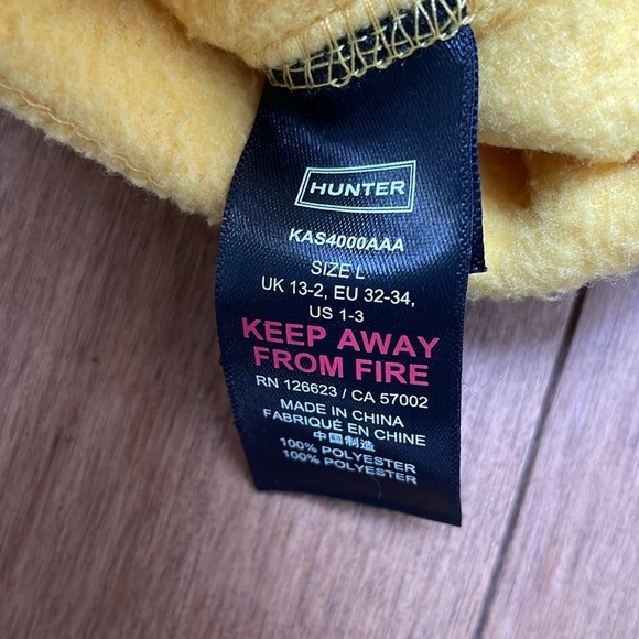 Hunter boot sock insert Kids Recycled Fleece Boot Sock yellow L (US1-3) - Picture 4 of 4